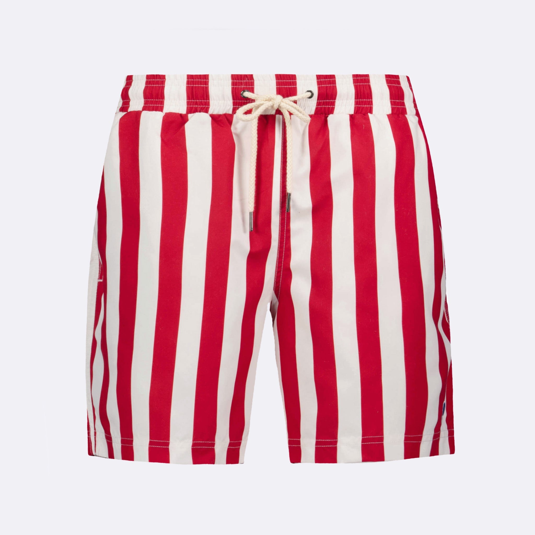 Red & Cream Mimizan Swim Shorts - Men