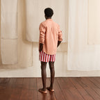 Red & Cream Mimizan Swim Shorts - Men