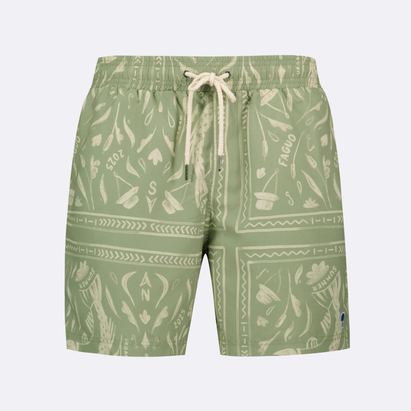 Maillot De Bain Kaki & Écru Mimizan - Homme