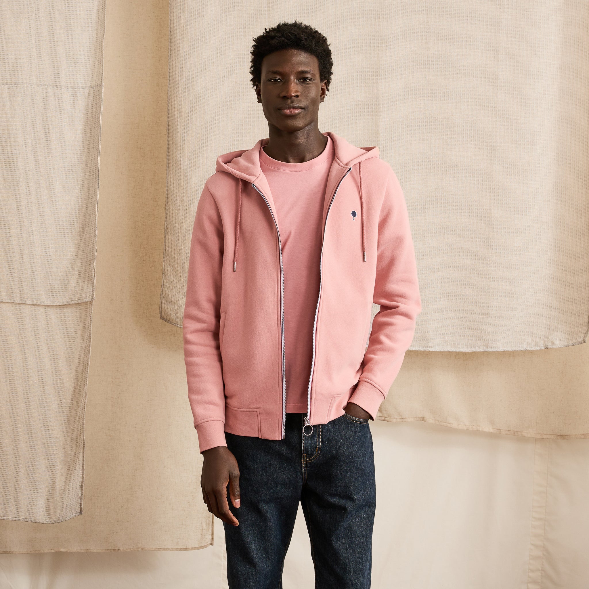 Sudadera con Capucha Rosa Mesnil - Hombre