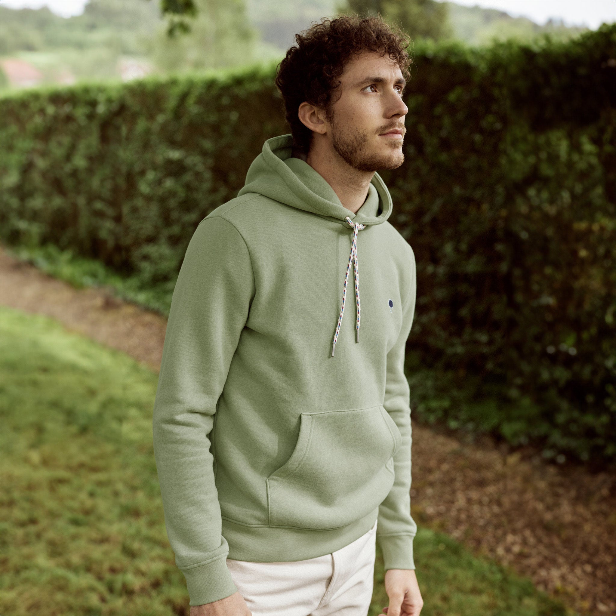 Sweat A Capuche Kaki Clair Dirac - Homme