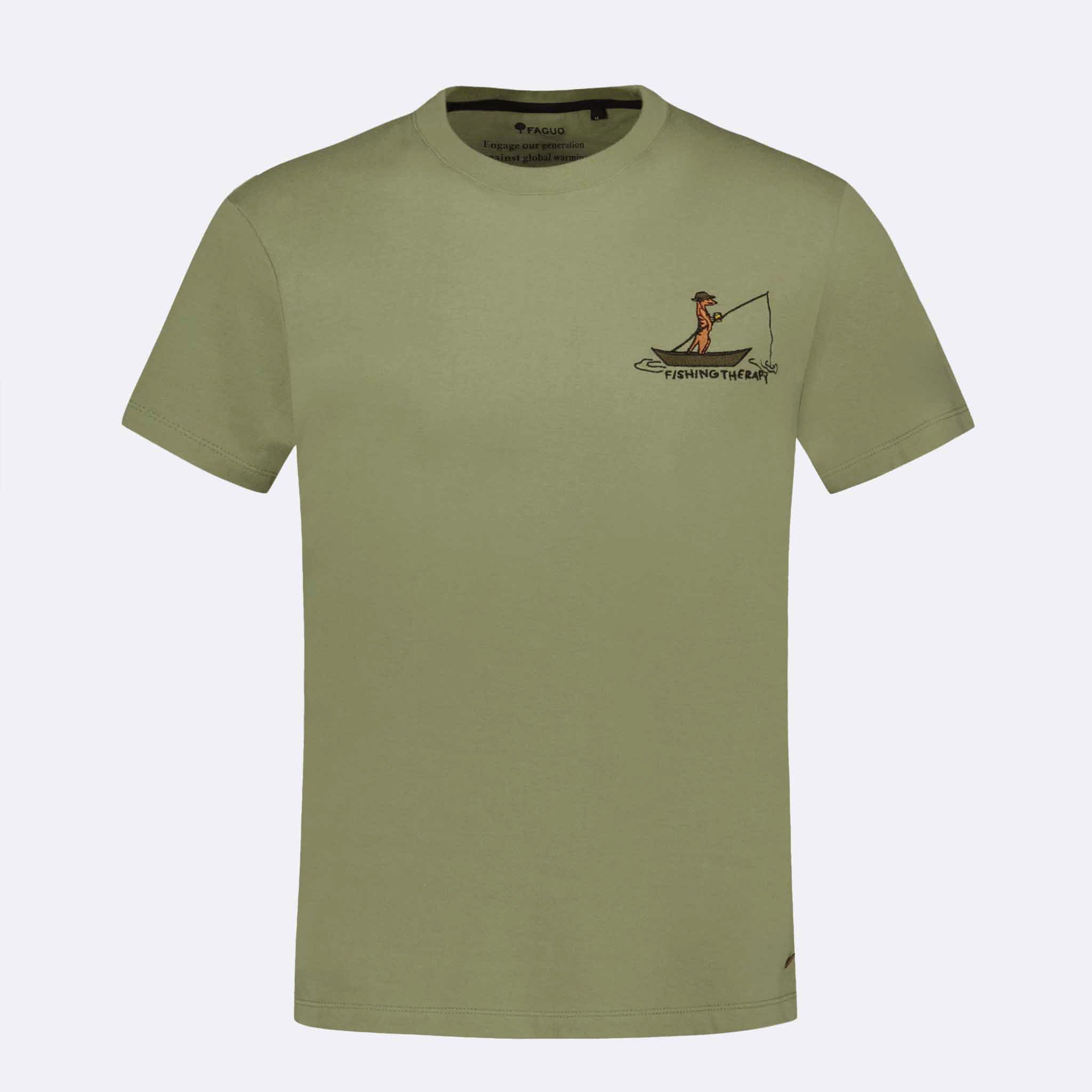 Camiseta Verde Oliva Bordado Sin Presión Arcy - Hombre