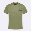 T-Shirt Vert Olive Broderie Sans Pression Arcy - Homme
