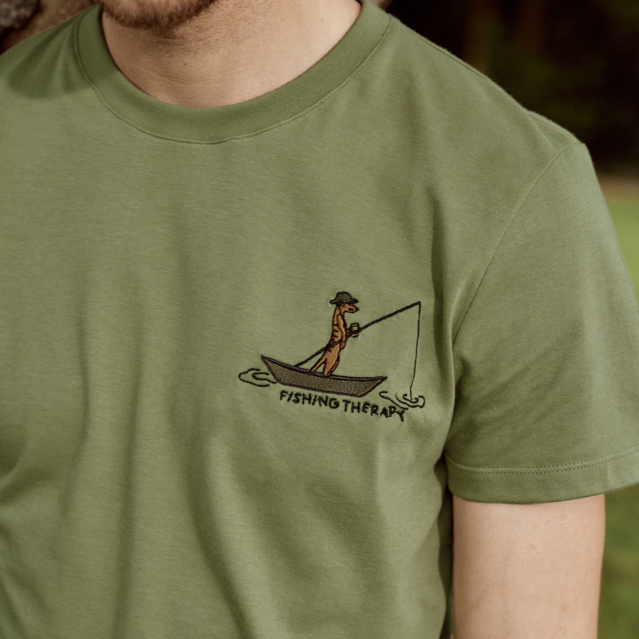 Camiseta Verde Oliva Bordado Sin Presión Arcy - Hombre