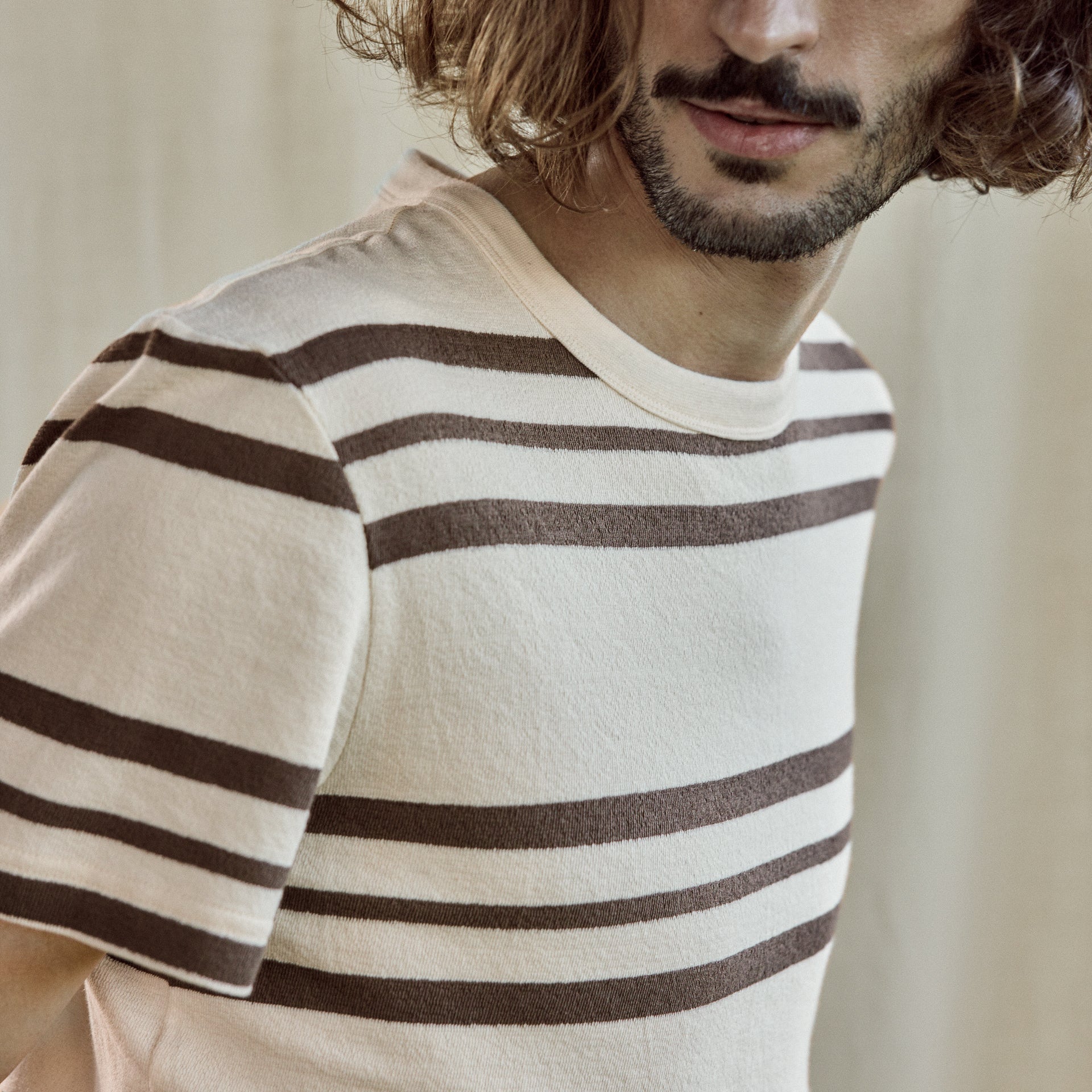 Ecru & Brown Lugny T-Shirt - Men