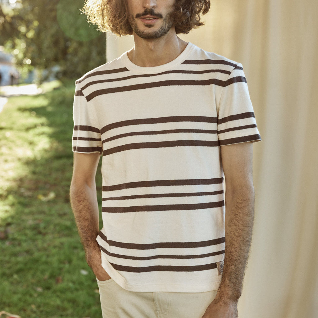 Ecru & Brown Lugny T-Shirt - Men