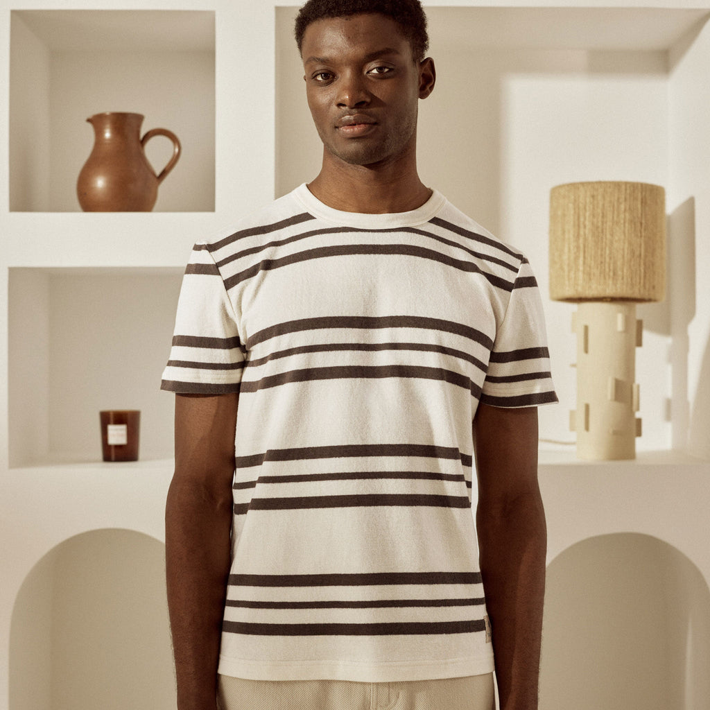 Ecru & Brown Lugny T-Shirt - Men