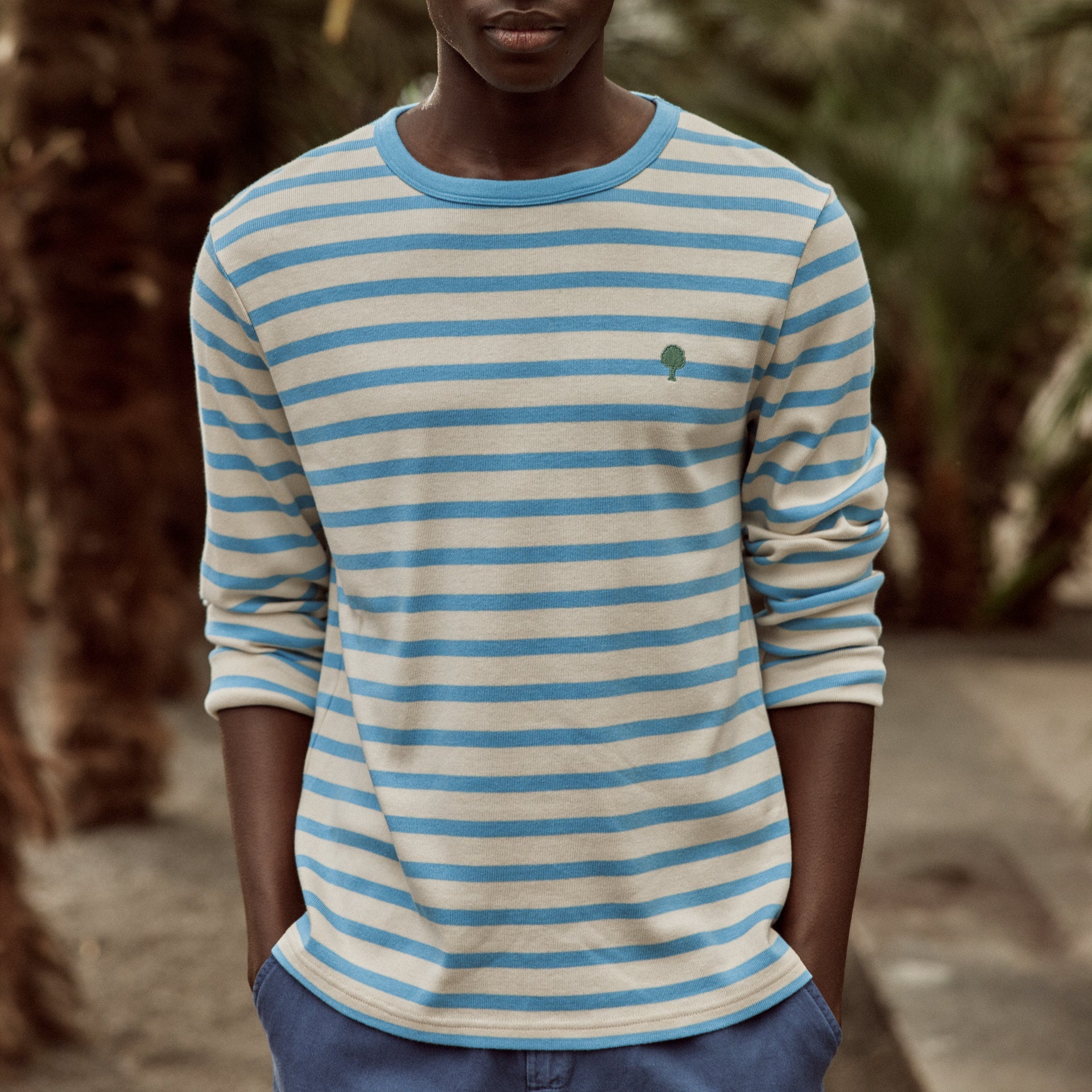 T-Shirt Blanc & Bleu Ciel Aubrac - Homme