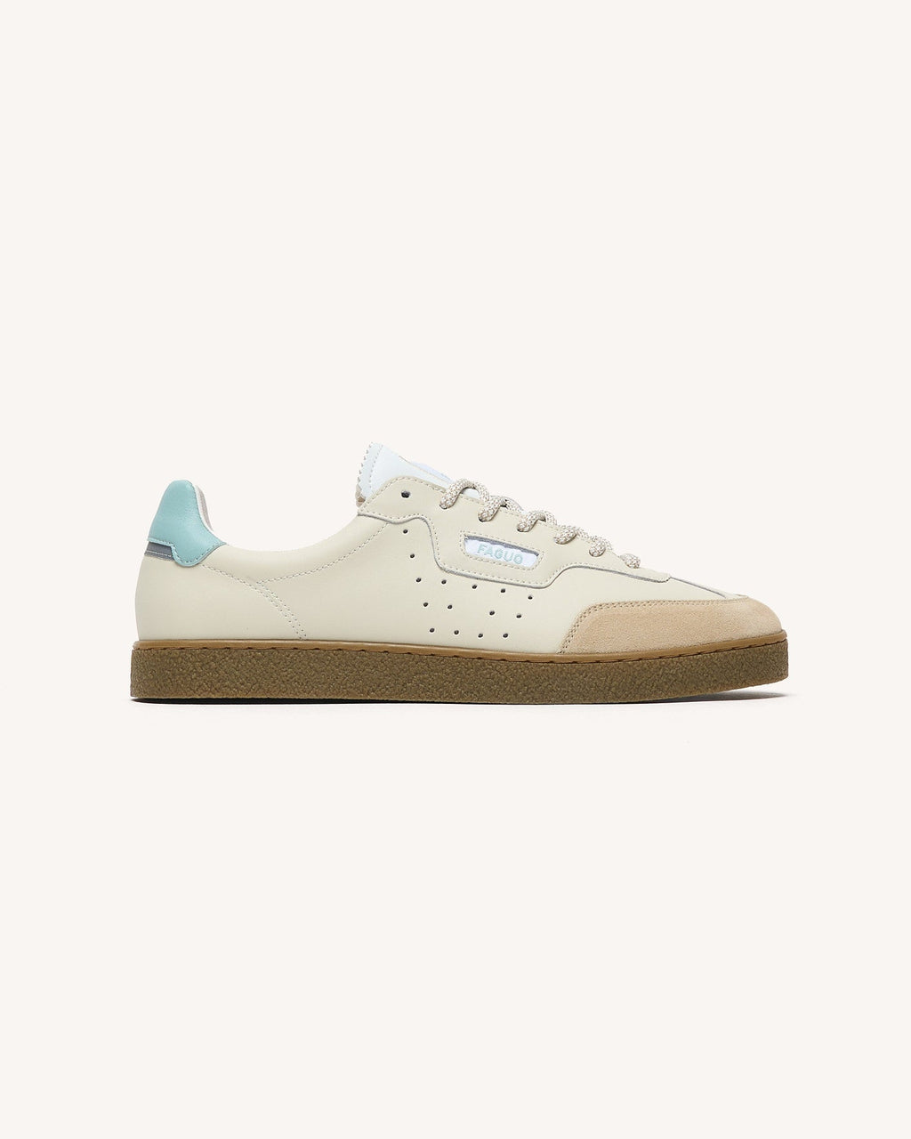 Zapatillas de piel crudo y azul