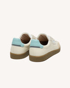 Zapatillas de piel crudo y azul