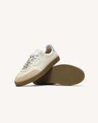 Zapatillas de piel crudo y azul