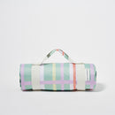 Manta de playa y picnic Wash Me, estampado de cuadros salvia
