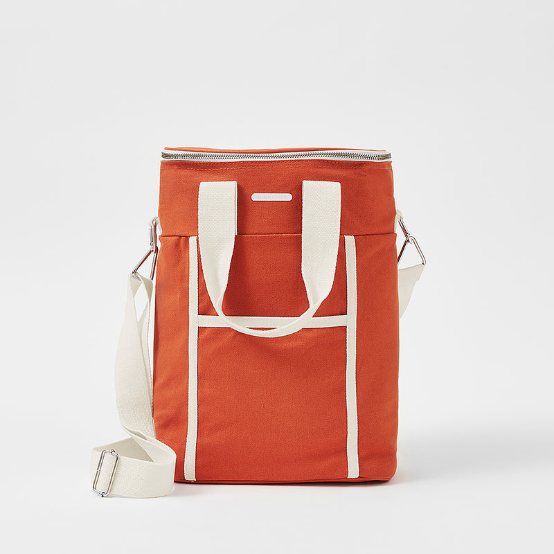 Bolsa para bebidas de lona color terracota