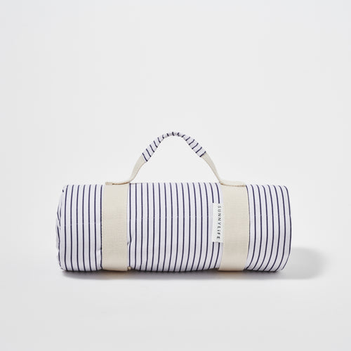 Picnic Tablecloth - Beige and Brown Striped
