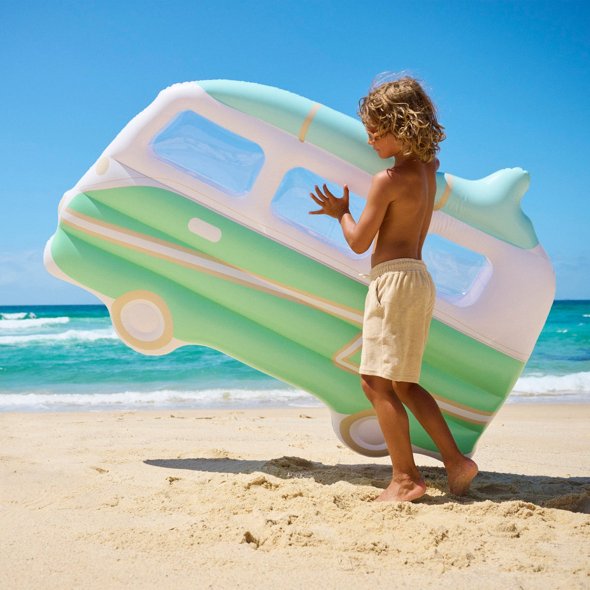 Matelas Flottant Van Campervan Adulte - Imprimé Fond Vert