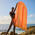 Rainbow Adult Floating Mattress - Orange and Multicolour