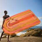Rainbow Adult Floating Mattress - Orange and Multicolour