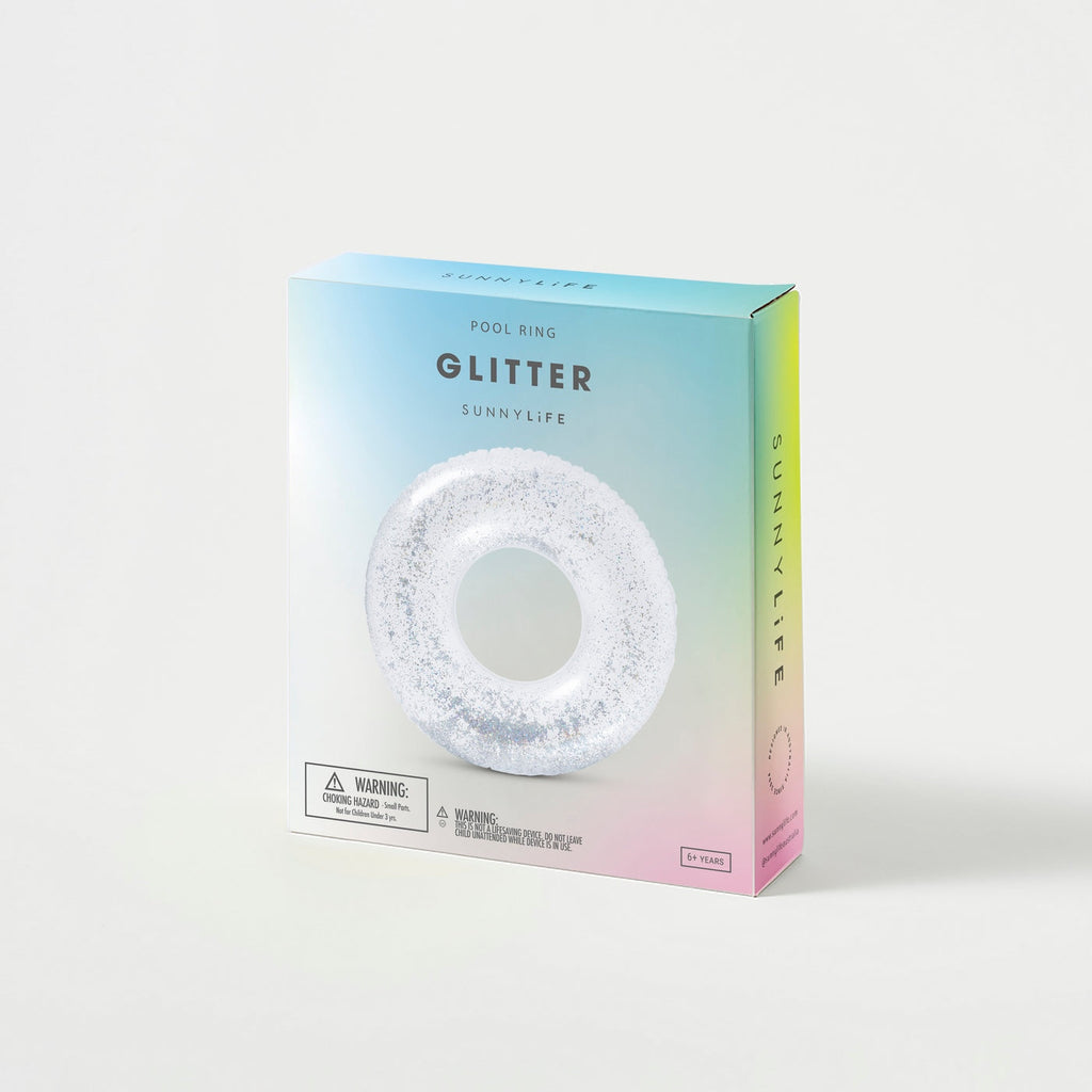 Bouée Glitter Adulte - Transparent Paillettes