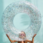Bouée Glitter Adulte - Transparent Paillettes