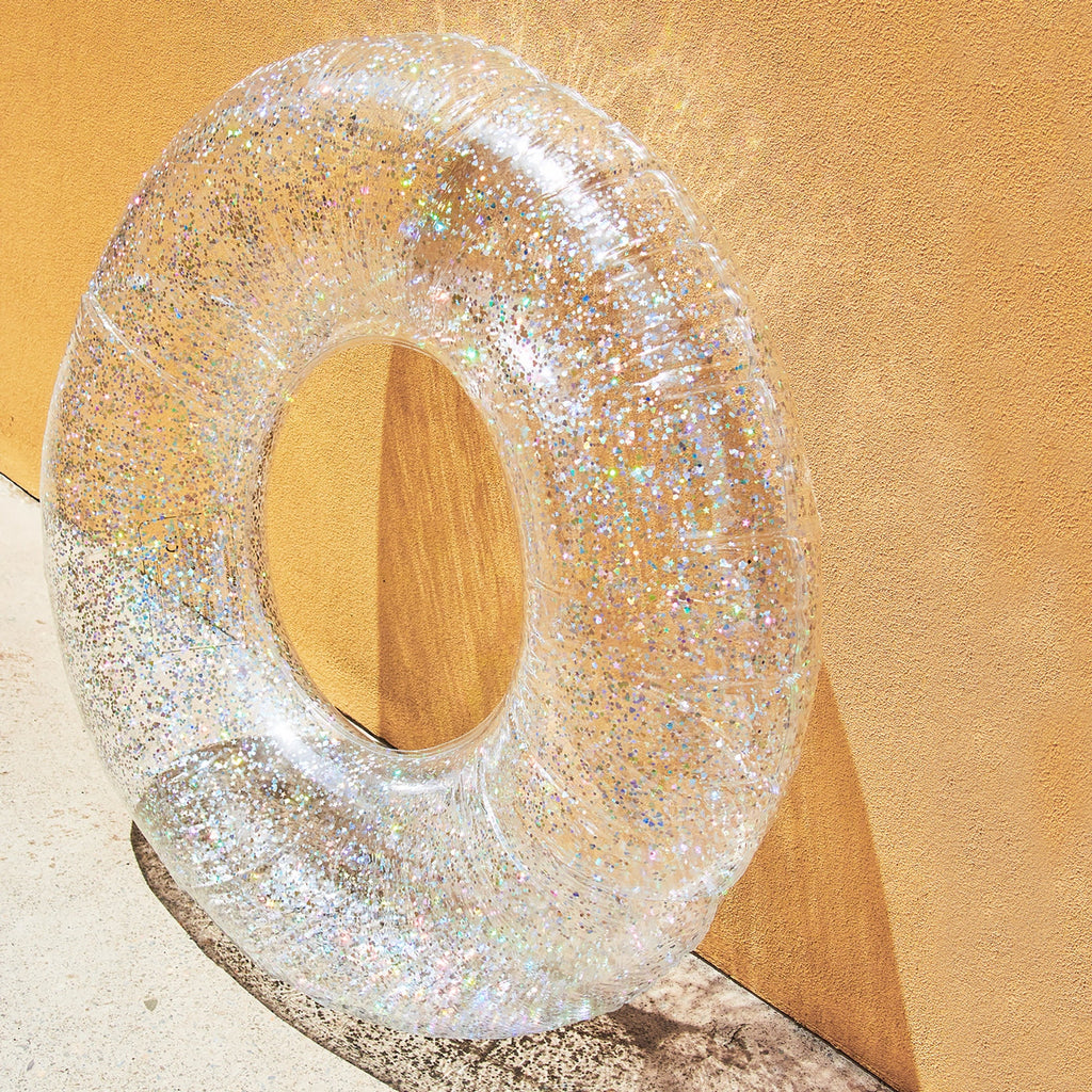 Bouée Glitter Adulte - Transparent Paillettes