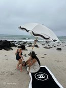 Parasol De Plage De Luxe Marbella Vintage - Blanc