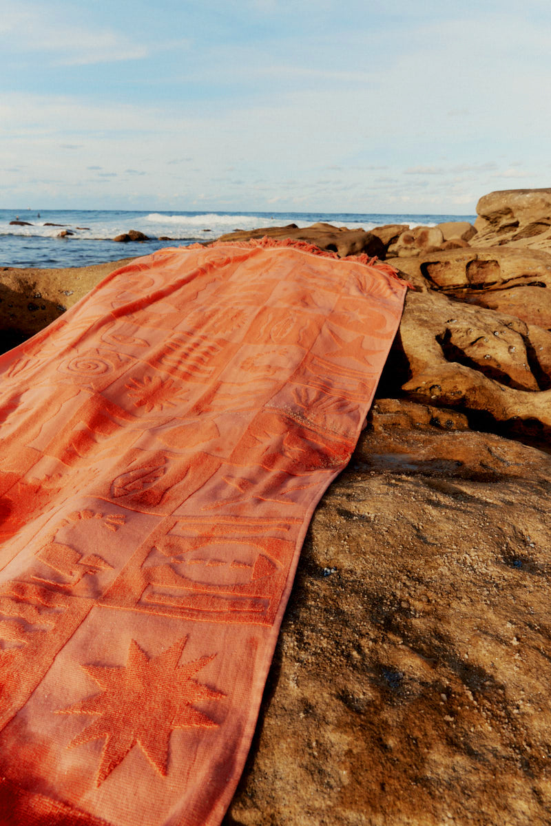 Serviette De Plage Coral - Terracotta