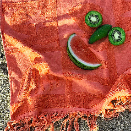 Serviette De Plage Coral - Terracotta