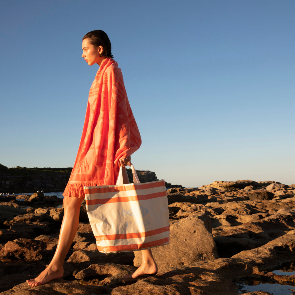 Serviette De Plage Coral - Terracotta