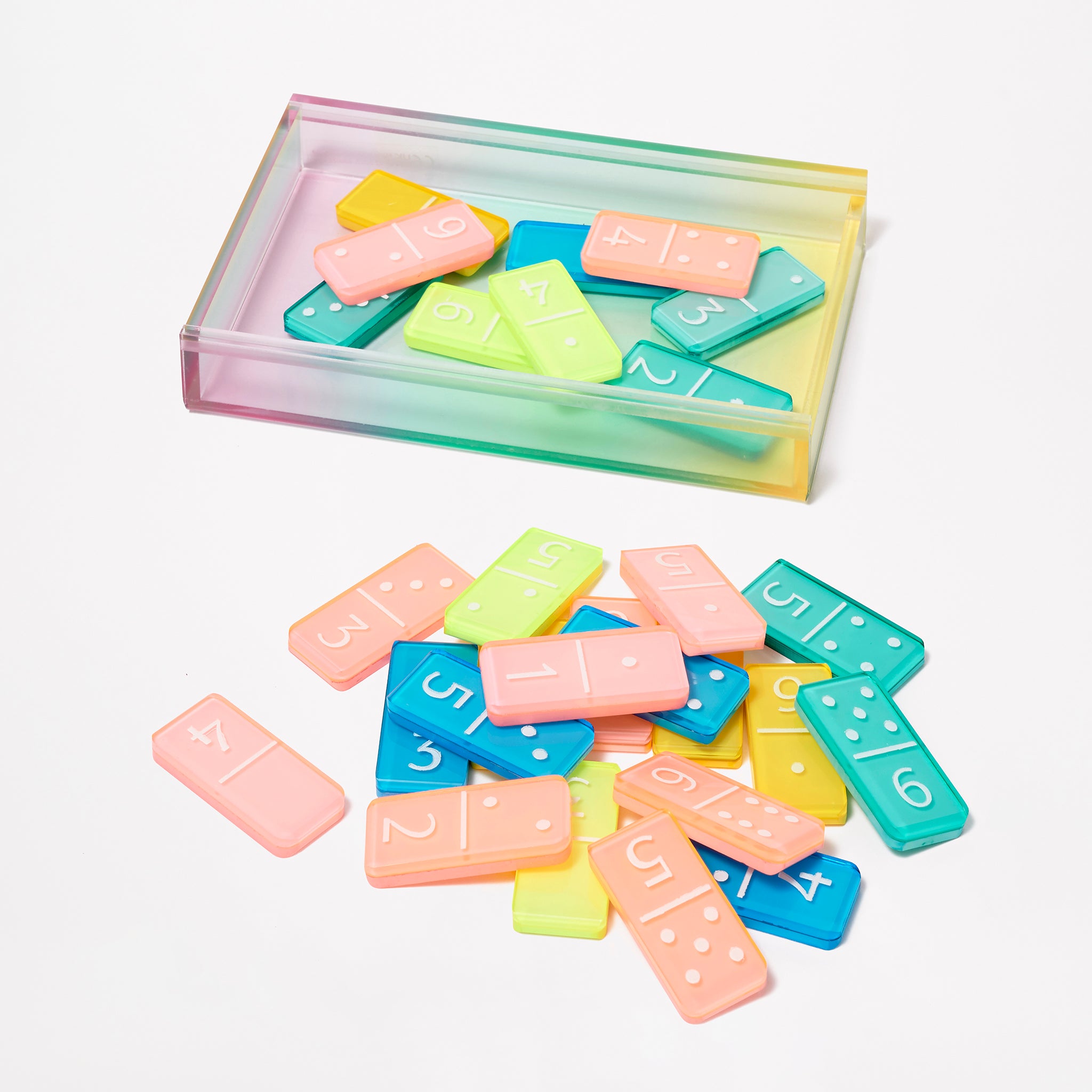 Jeu Domino Crystal Lucite - Multicolore
