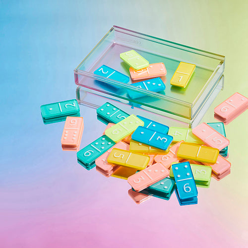 Jeu Domino Crystal Lucite - Multicolore