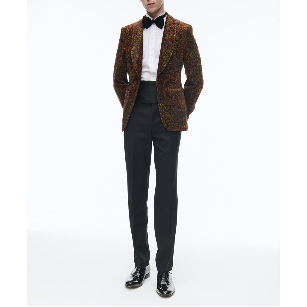 Traje De 2 Piezas Ajustado De Terciopelo - Ámbar