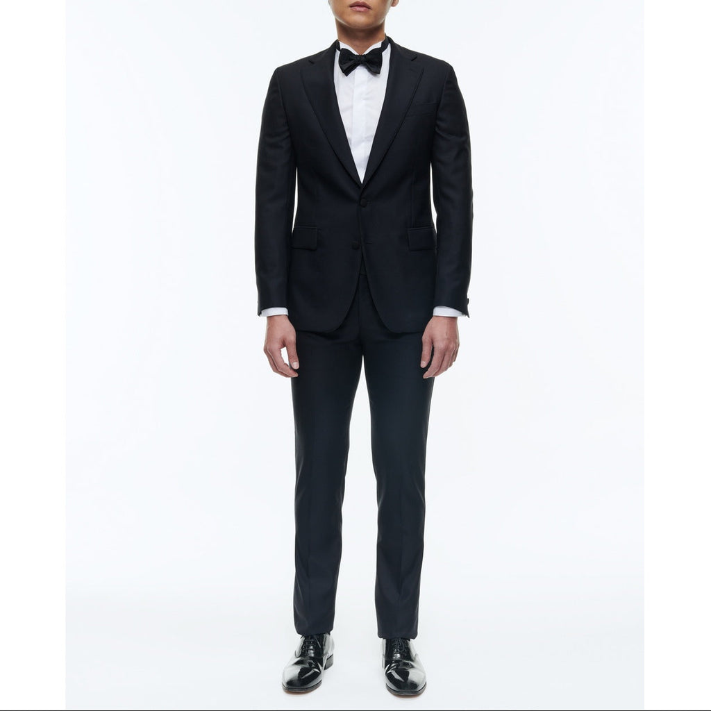 Fitted Wool Faille Tuxedo - Navy Blue