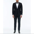 Fitted Wool Faille Tuxedo - Navy Blue