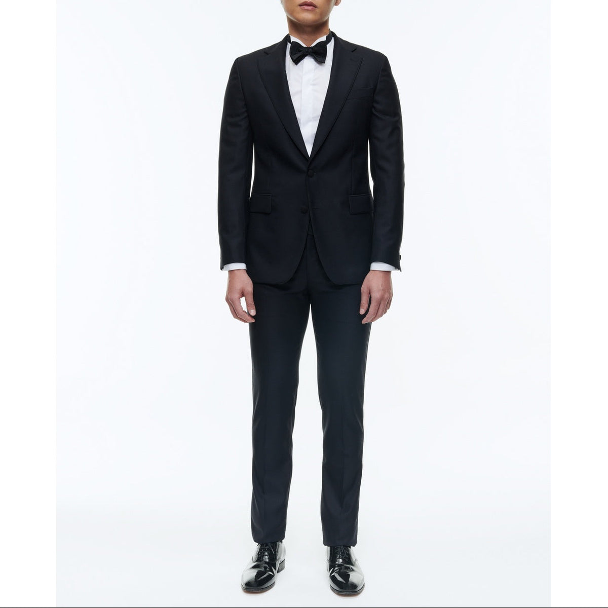 Fitted Wool Faille Tuxedo - Navy Blue