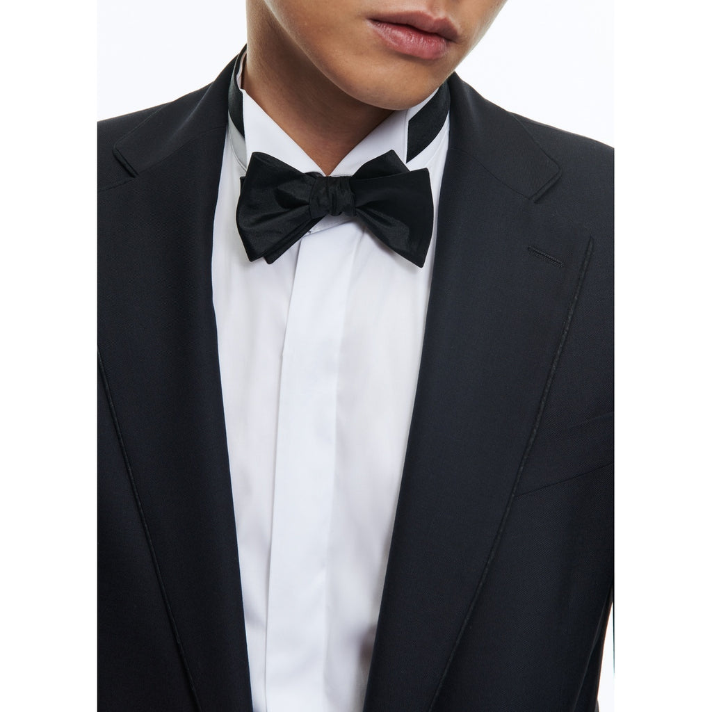 Fitted Wool Faille Tuxedo - Navy Blue