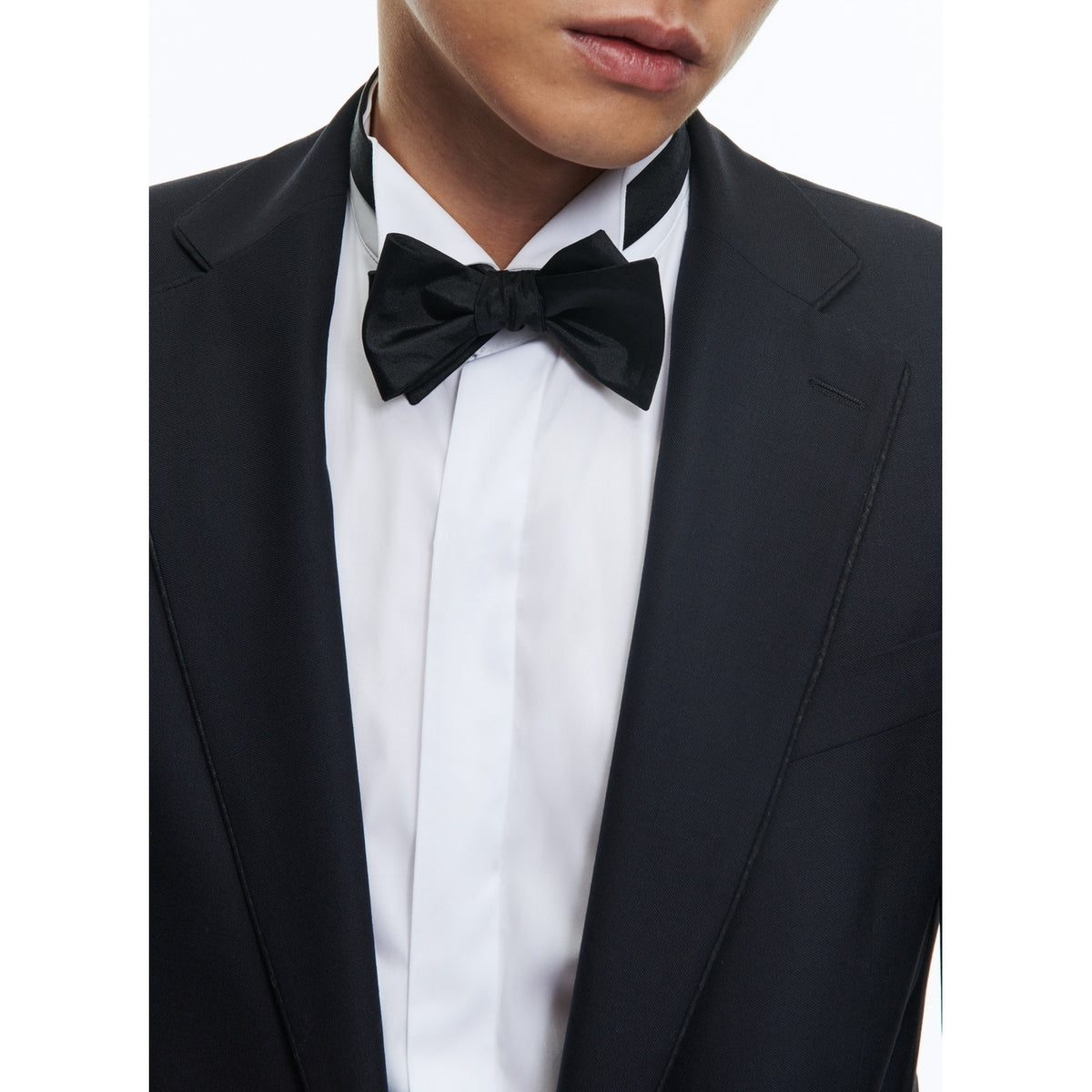 Fitted Wool Faille Tuxedo - Navy Blue