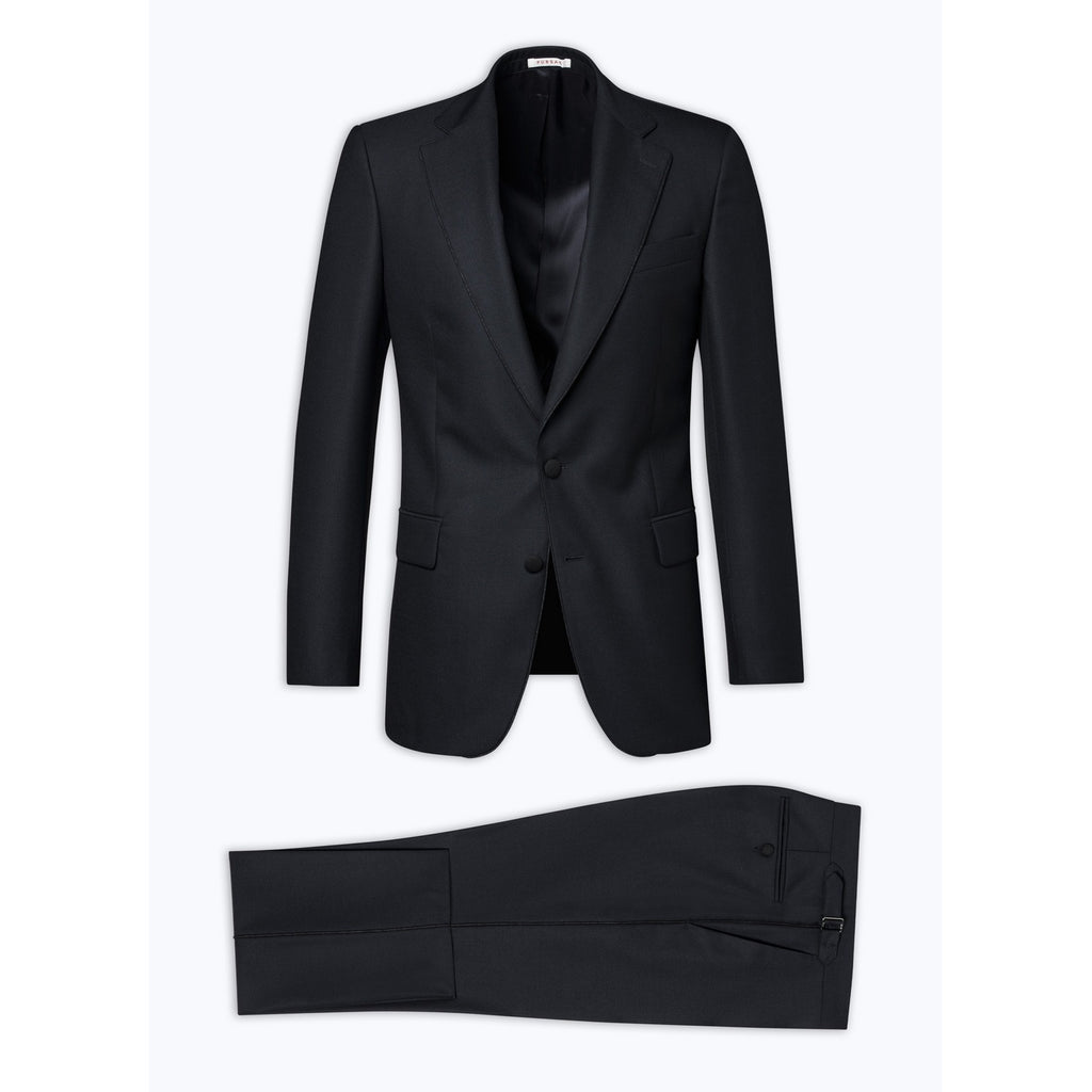 Fitted Wool Faille Tuxedo - Navy Blue