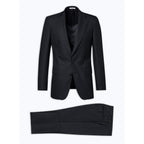Fitted Wool Faille Tuxedo - Navy Blue