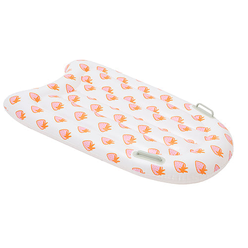 Sea Seeker Strawberry Children's Floating Bodyboard - White Background Print