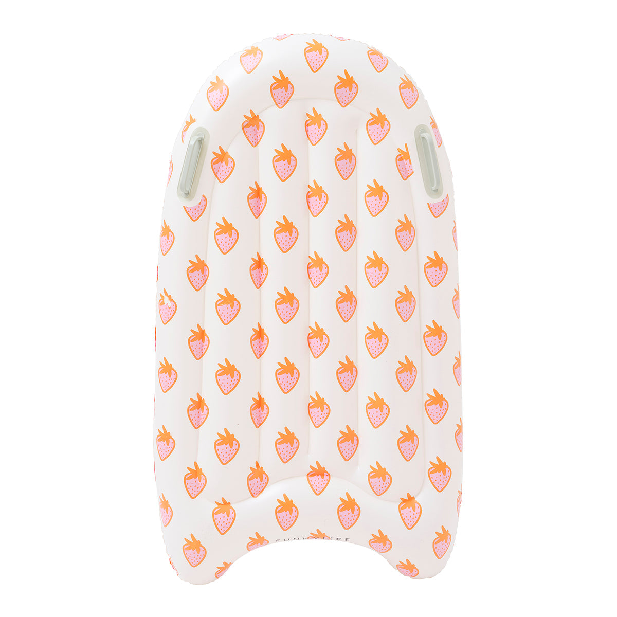 Sea Seeker Strawberry Children's Floating Bodyboard - White Background Print