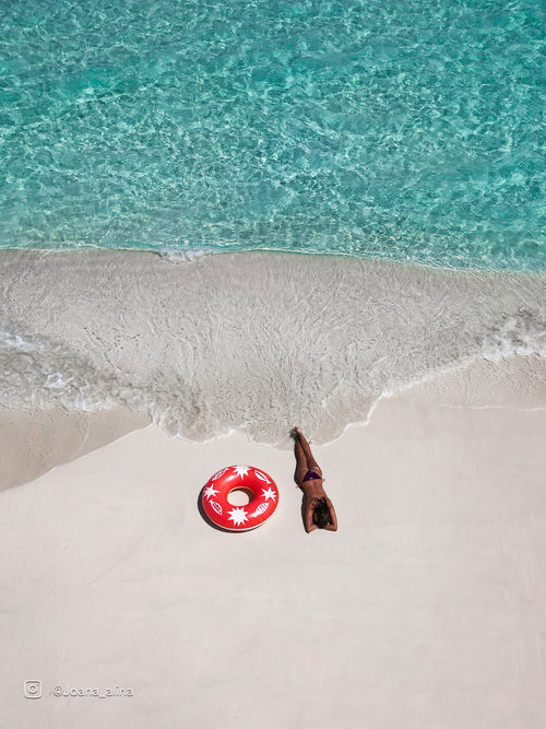 Bouée Coral Adulte - Imprimé Rouge Et Blanc