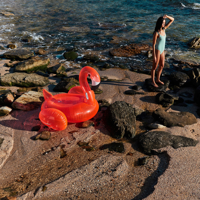 Bouée Géante Flamand Rose Rosie - Orange