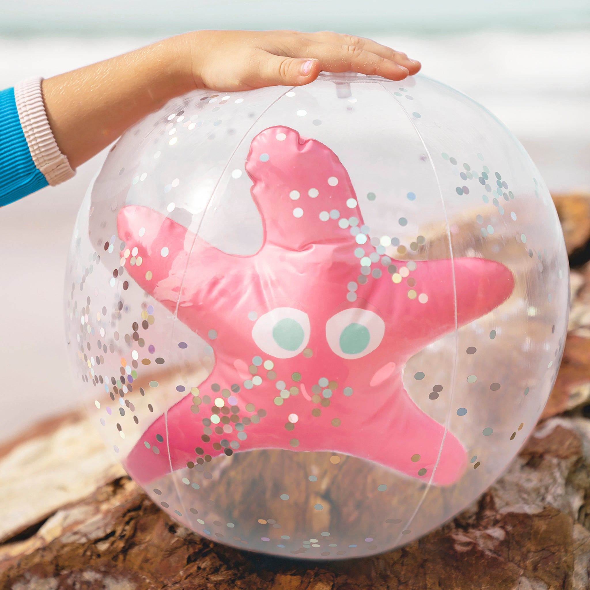 Ballon de Plage Gonflable 3D Rose Trésor de L'Océan