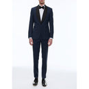 Costume 2 Pièces En Laine À Micro Dessin - Carbone