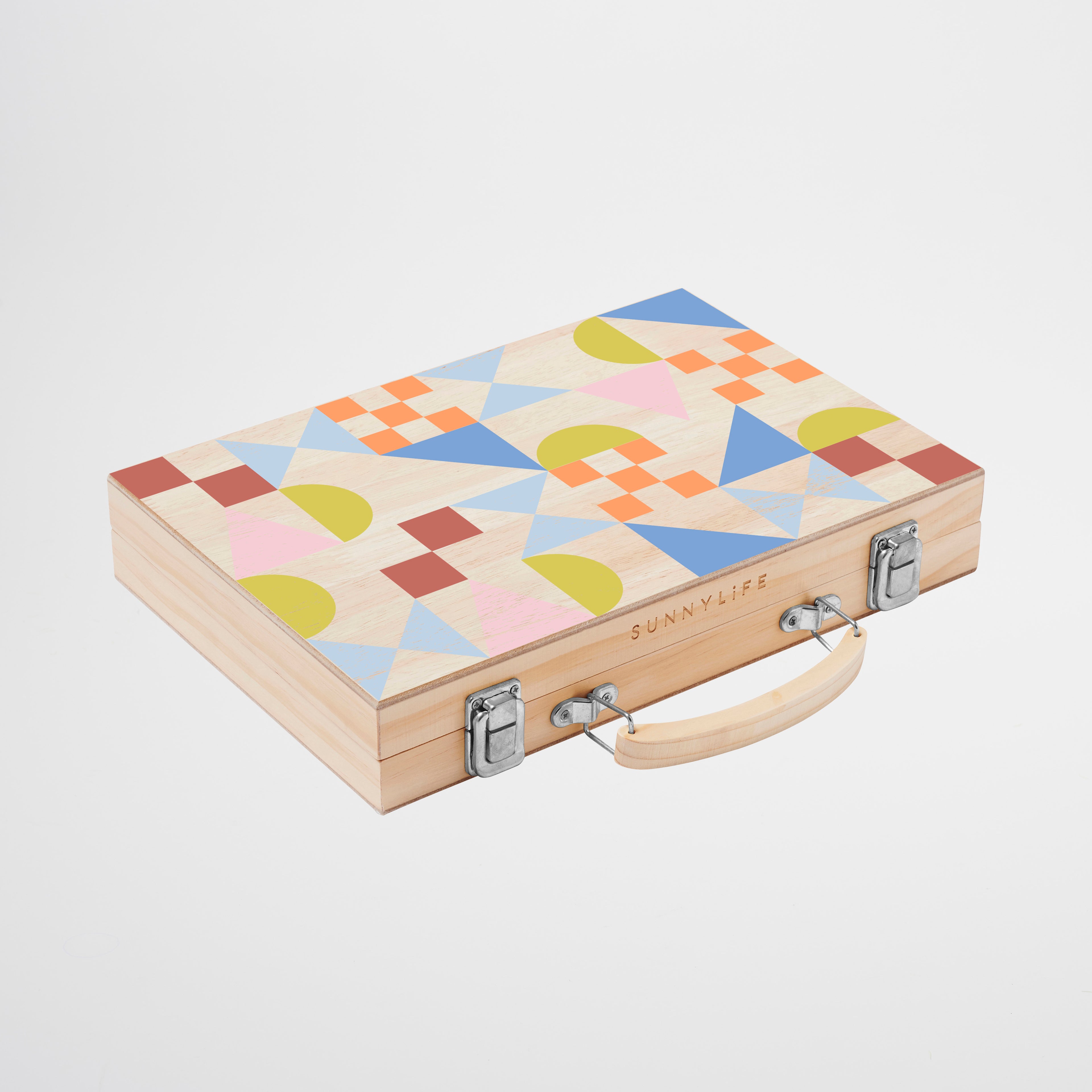 Jeu De Backgammon En Bois - Imprimé Fond Marron