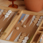 Jeu De Backgammon En Bois - Imprimé Fond Marron