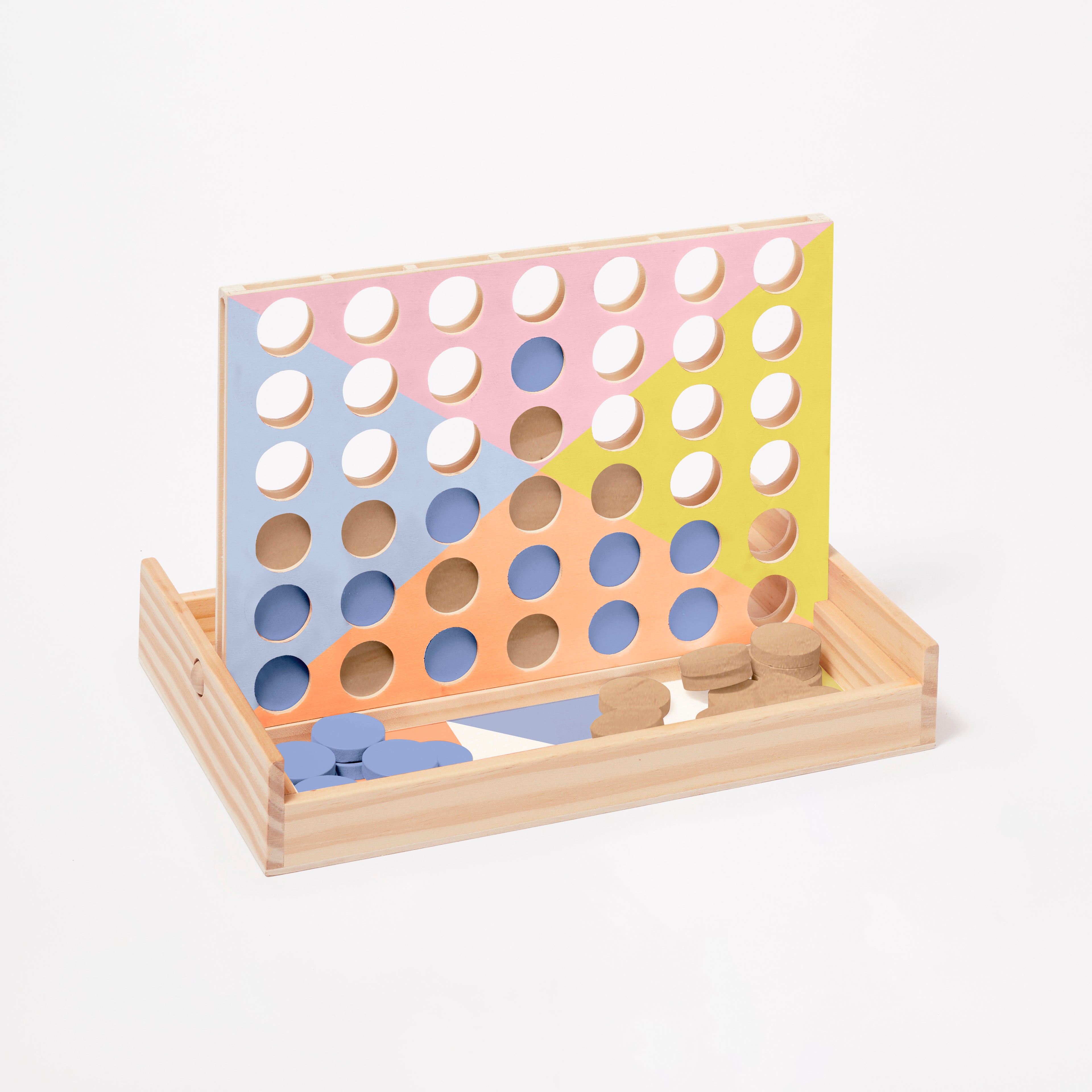 4-in-1 Wooden Travel Toy - Red and White Print