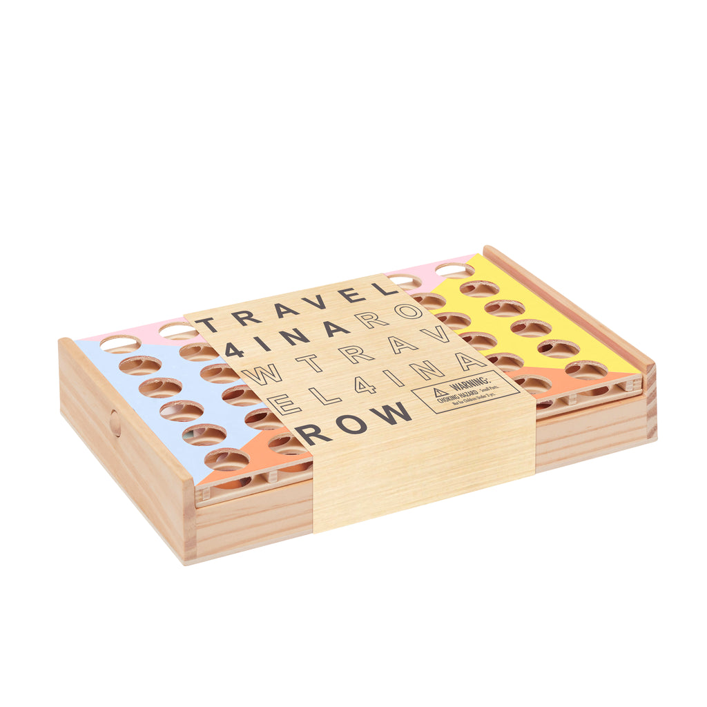 4-in-1 Wooden Travel Toy - Red and White Print