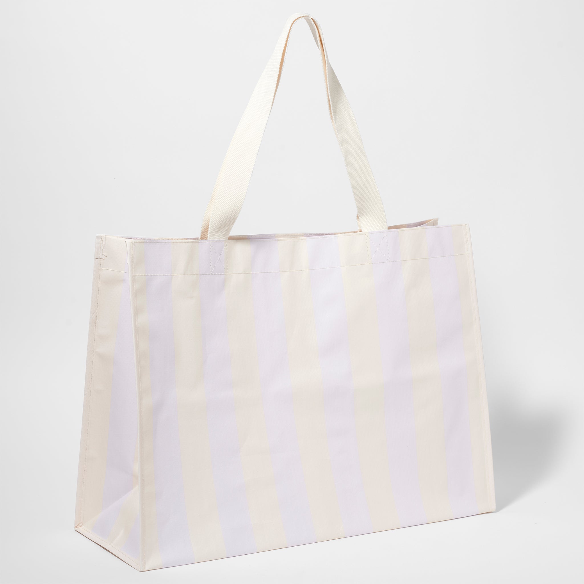 Sac de Plage Fourre-tout Rio Sun à Rayures Lilas Pastel