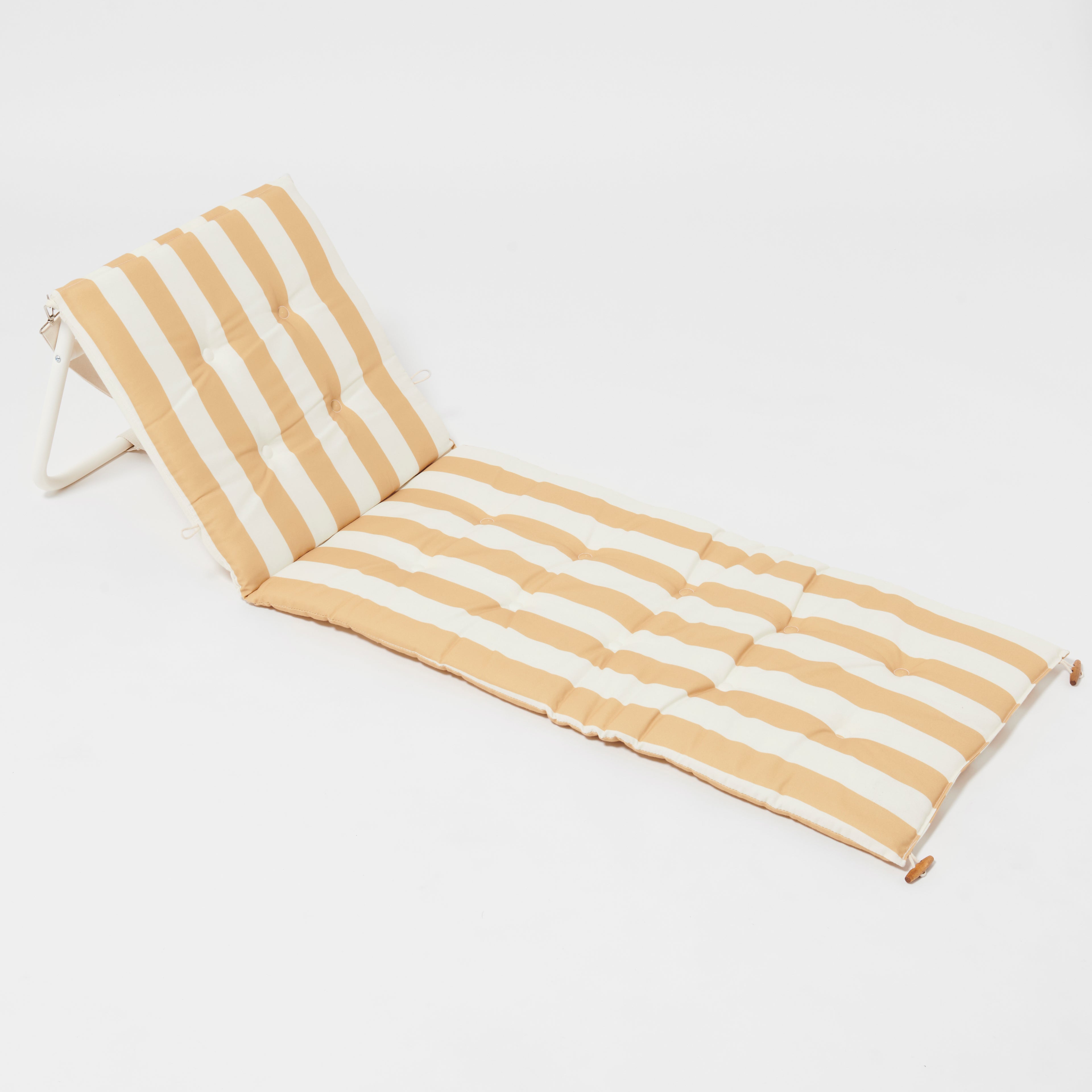 Chaise Longue de Plage Mango Bay à Rayures Moutarde Dorées